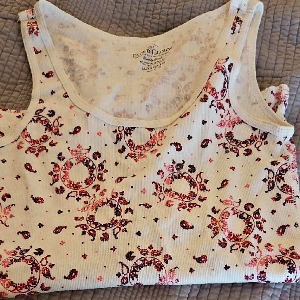 Faded Glory Women's Tank Top with Pink and Black Pattern